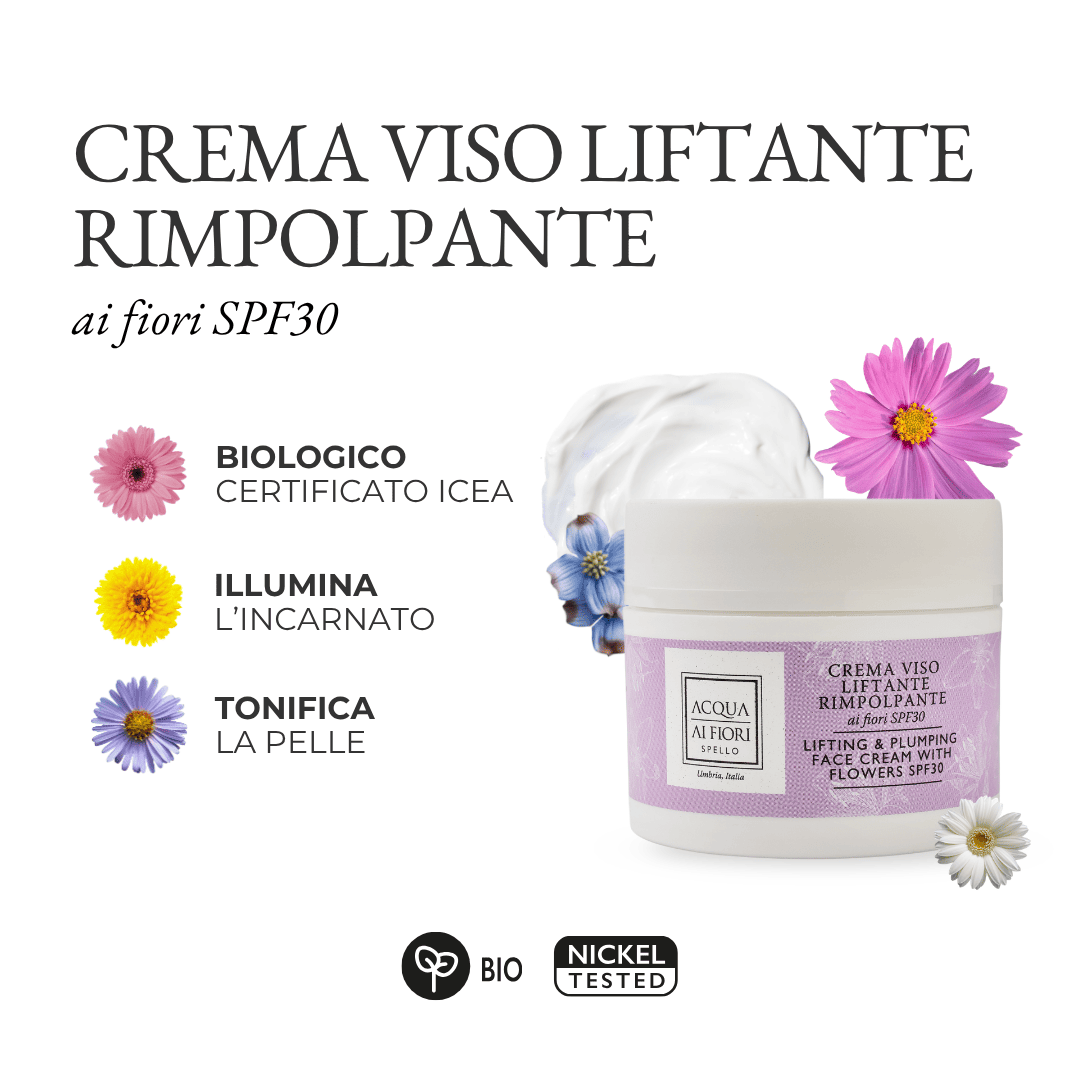 Crema Viso Liftante Rimpolpante ai Fiori SPF30 50ml