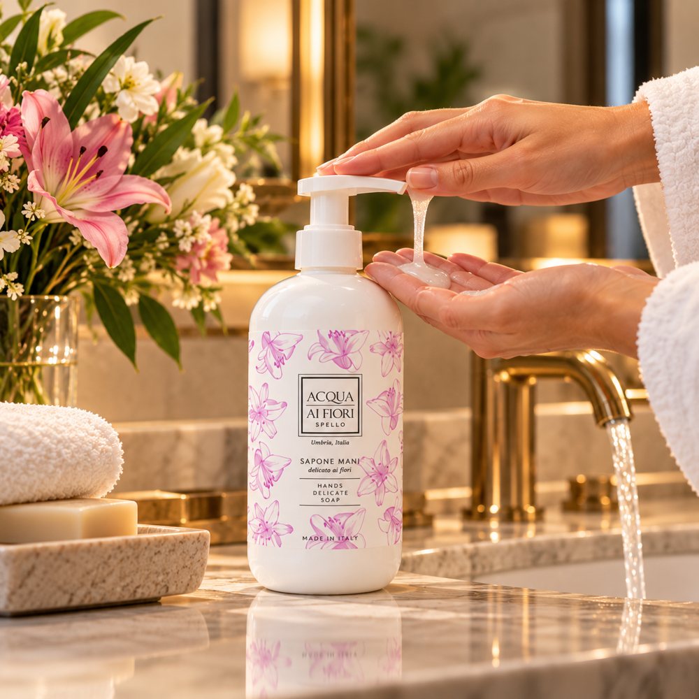Sapone mani al lavabo
